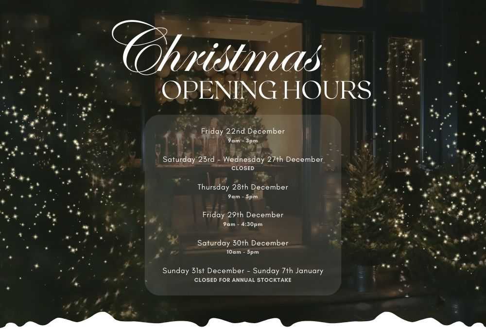 Christmas Opening Hours Peppermill Interiors